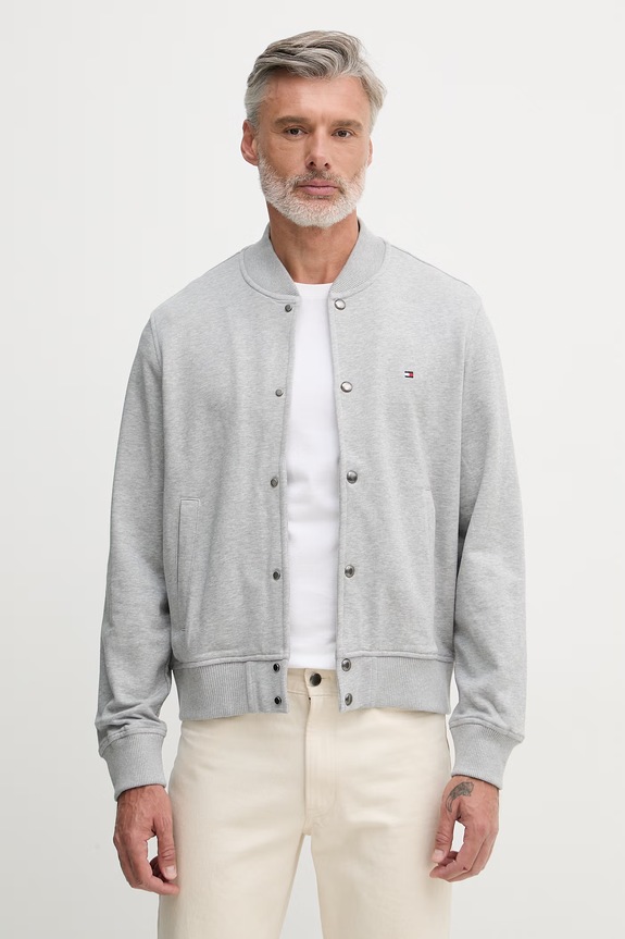 Tommy Hilfiger bomberka męska bawełniana szary MW0MW42470