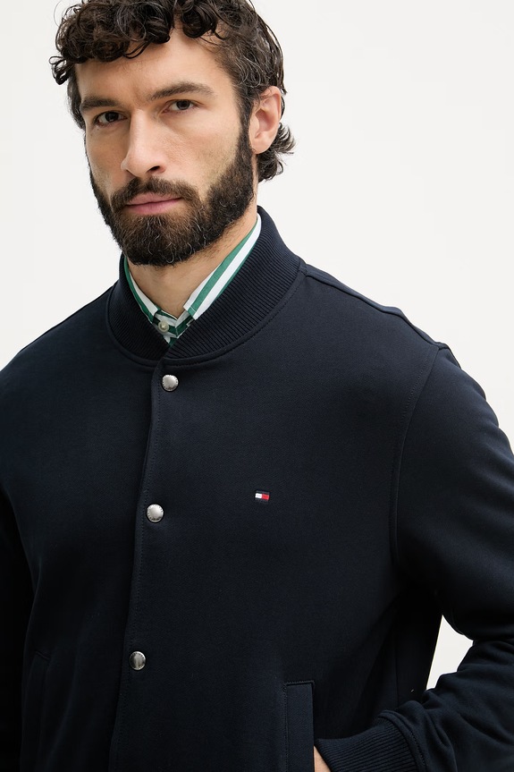 Tommy Hilfiger giacca bomber da uomo in cotone blu navy MW0MW42470