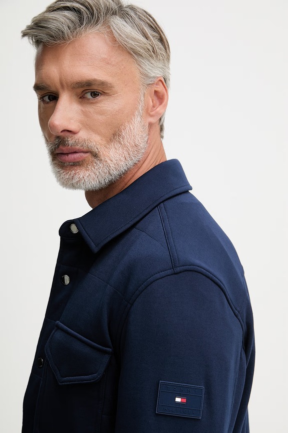 Tommy Hilfiger košeľová bunda pánska MW0MW42486 tmavomodrá