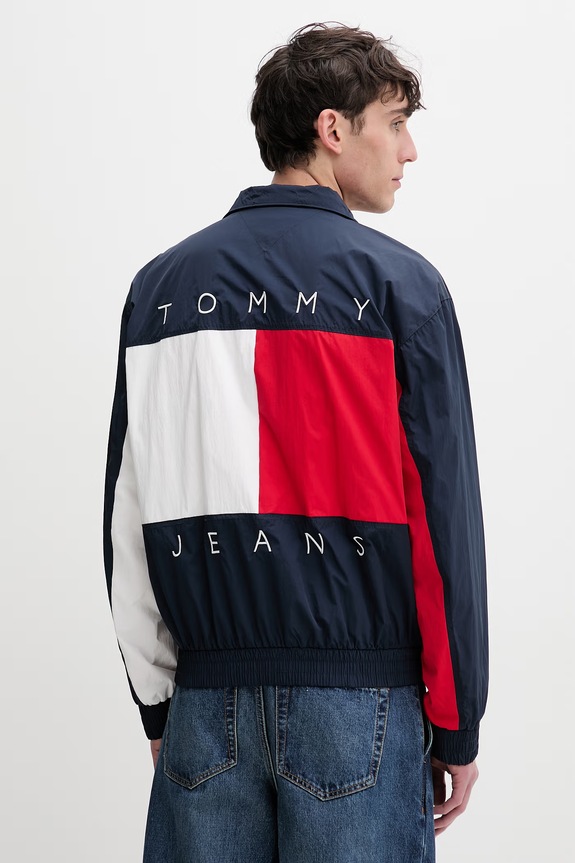 Tommy Jeans prechodná bunda dámska tmavomodrá DM0DM22738
