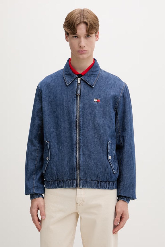 Tommy Jeans Μεταβατικό μπουφάν ανδρικό ντένιμ μπλε DM0DM22846