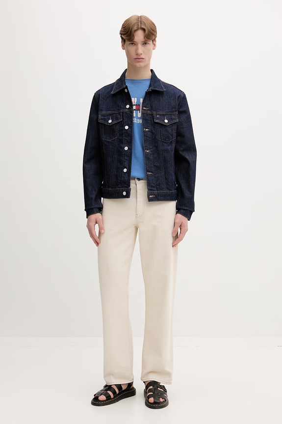 Tommy Jeans τζιν μπουφάν ανδρικό ντένιμ DM0DM22984 σκούρο μπλε SS26