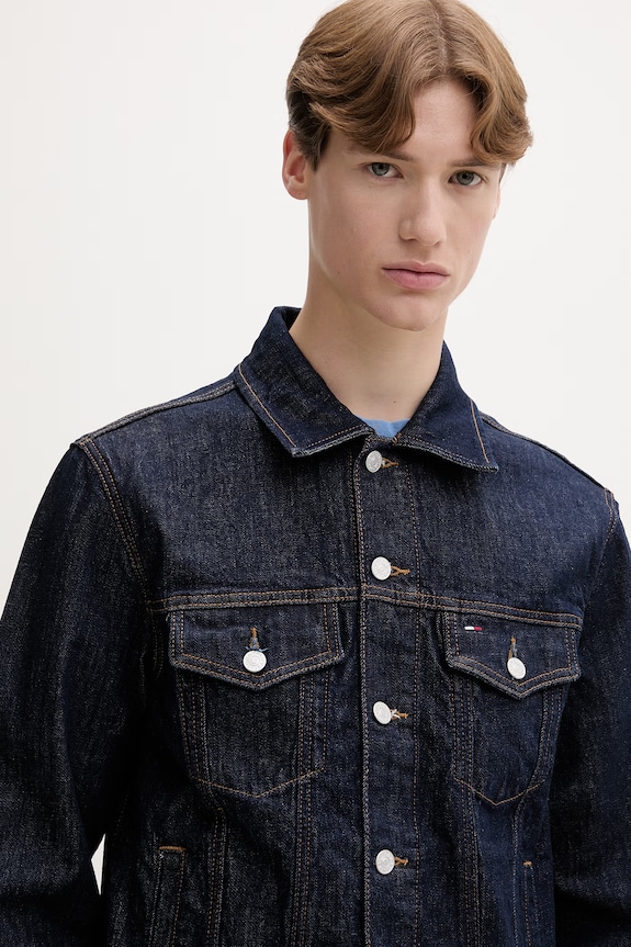 Tommy Jeans τζιν μπουφάν ανδρικό ντένιμ σκούρο μπλε DM0DM22984