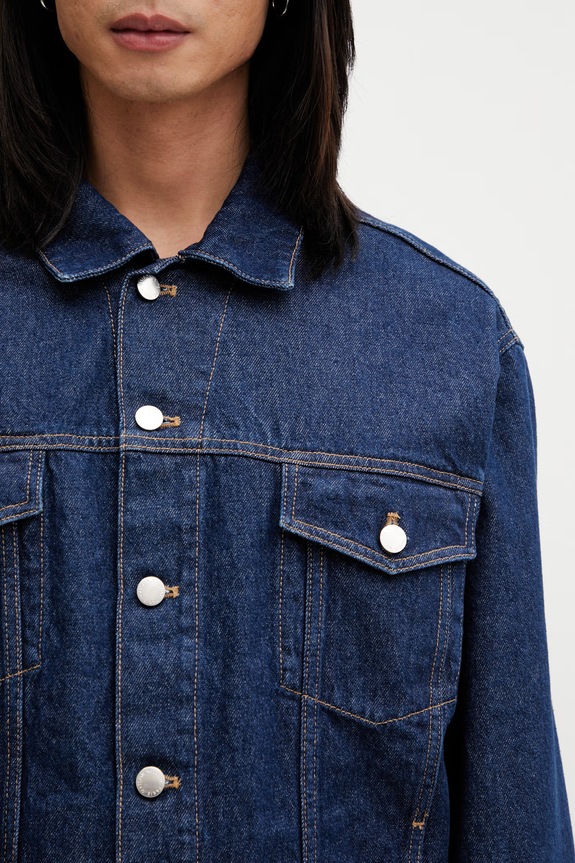 Maison Kitsuné Trucker джинсова куртка чоловіча темно-синій QM02101WD4026