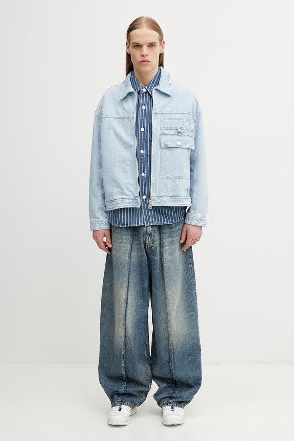 Maison Kitsuné bunda džínová pánská QM02106WD4022