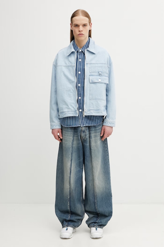Maison Kitsuné bunda džínová pánská QM02106WD4022