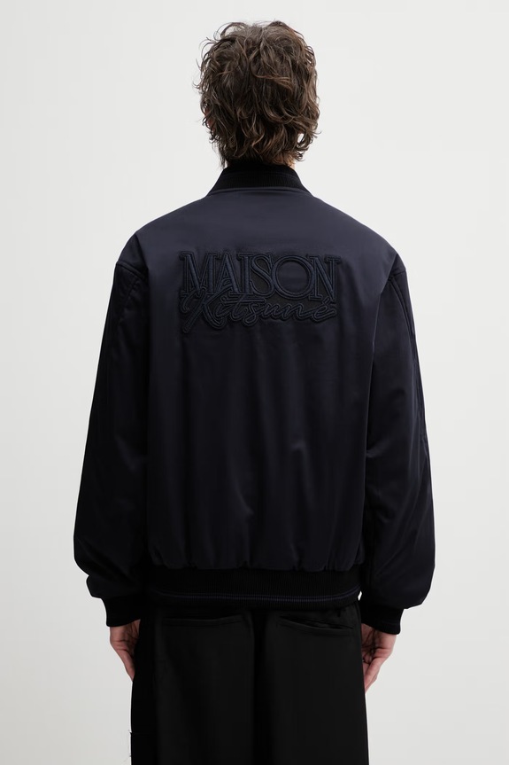 Clothing Maison Kitsuné bomber jacket Men's QM02105WW9104 navy