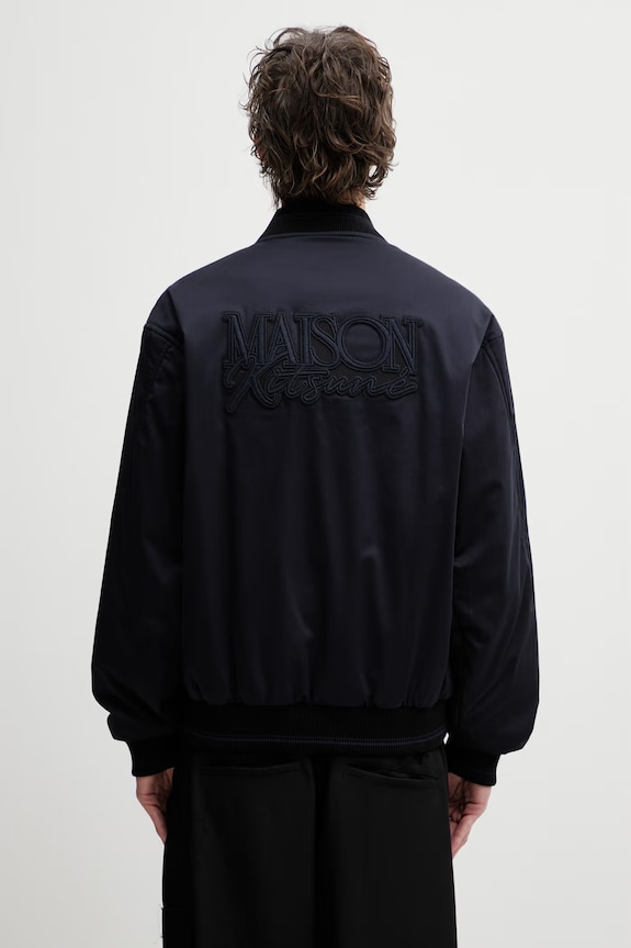 Clothing Maison Kitsuné bomber jacket Men's QM02105WW9104 navy