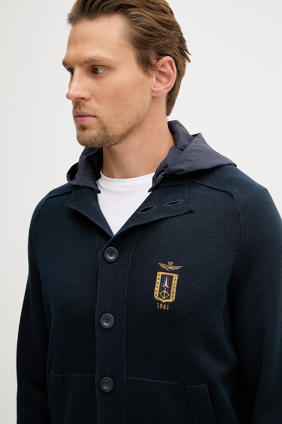 Aeronautica Militare ζακέτα ανδρική σκούρο μπλε AM1387UL00933