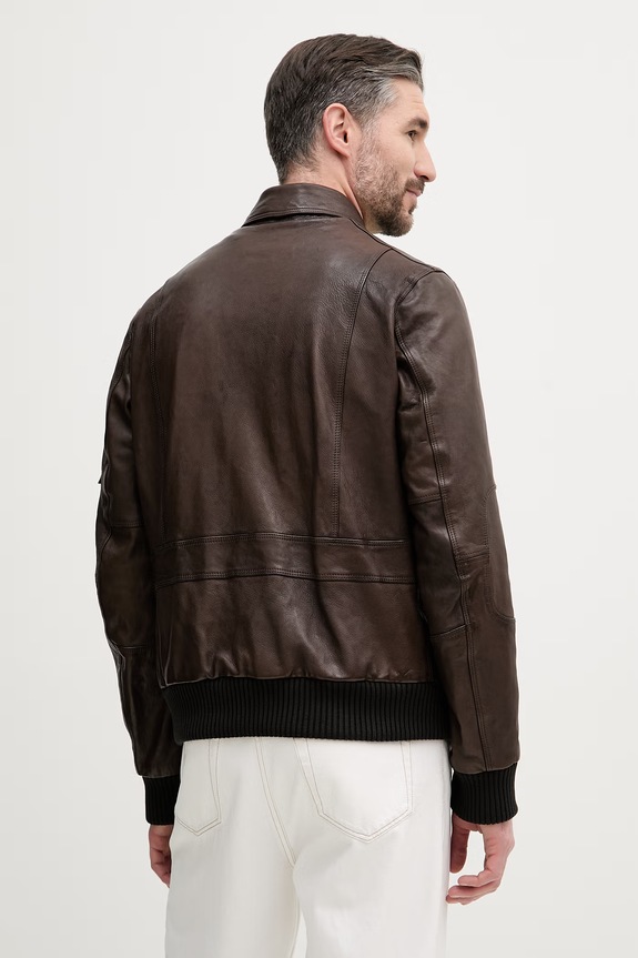 Ρούχα Δερμάτινο μπουφάν Aeronautica Militare PN5058U100839 καφέ