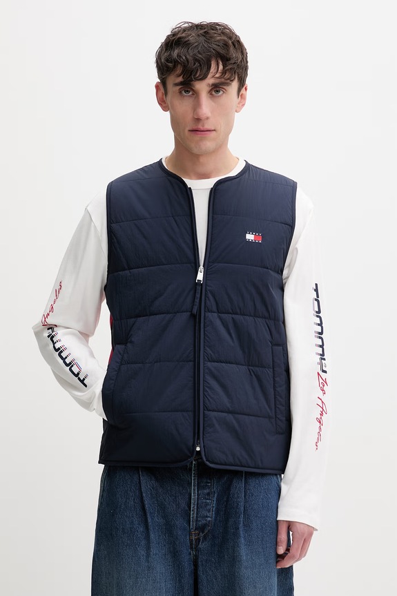 Oblečenie Tommy Jeans vesta pánska DM0DM23069 tmavomodrá