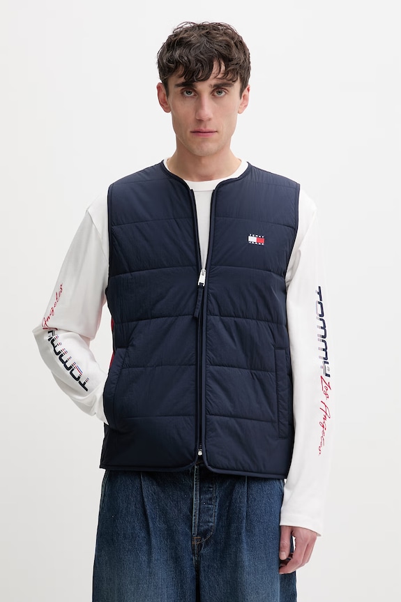 Oblečenie Tommy Jeans vesta pánska DM0DM23069 tmavomodrá