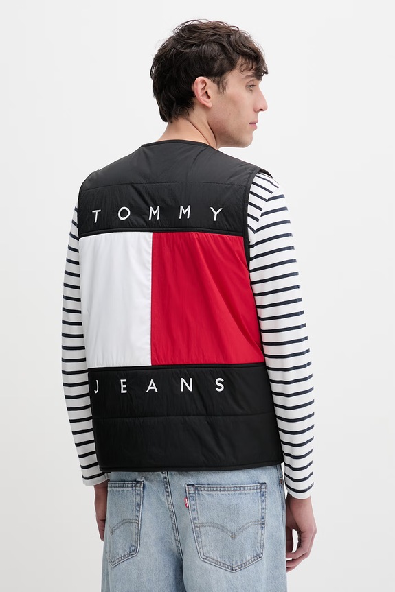 Oblečenie Tommy Jeans vesta pánska DM0DM23069 čierna