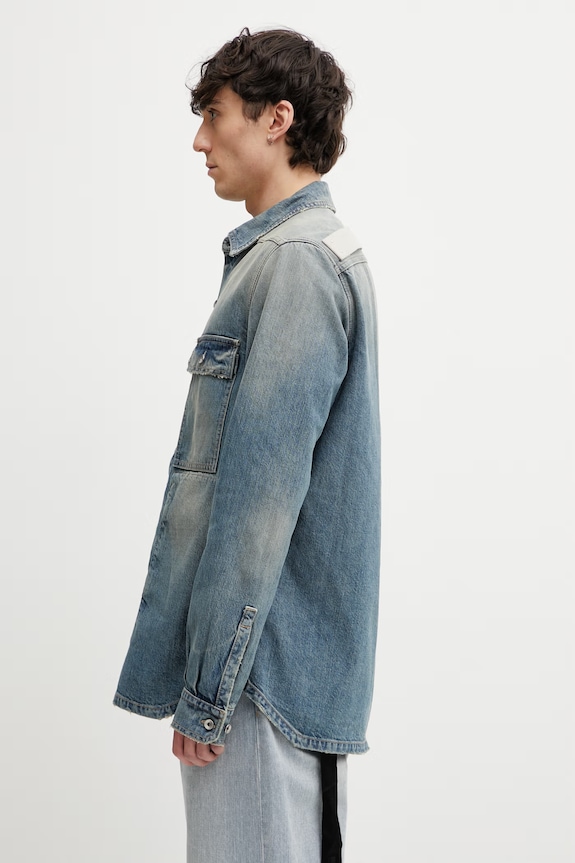 Rick Owens DRKSHDW pánská džínová bunda DU01F4755.DWB modrá SS26