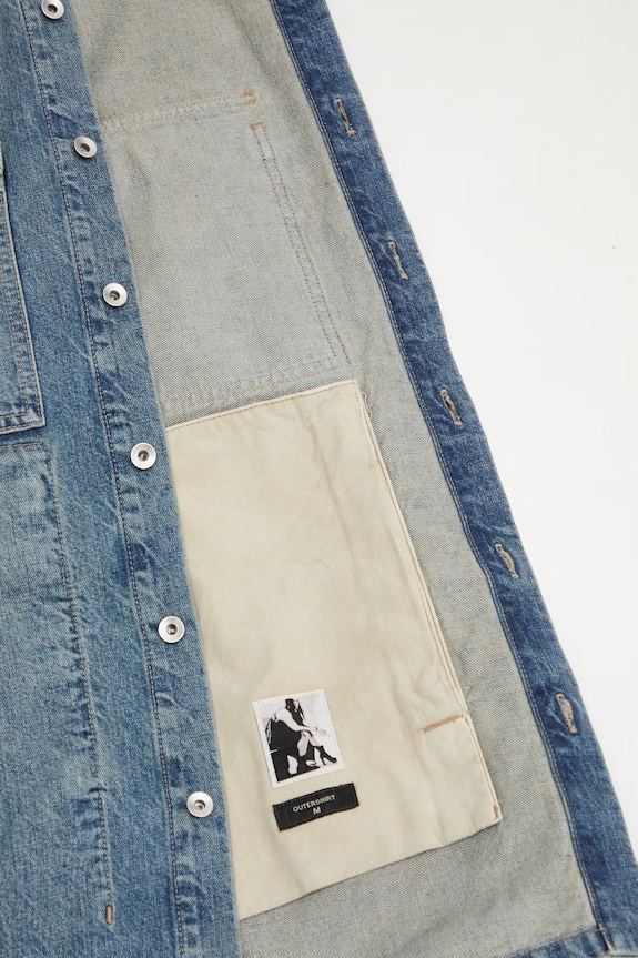 Rick Owens DRKSHDW pánská džínová bunda DU01F4755.DWB modrá