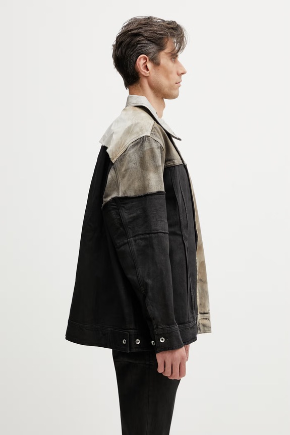 Rick Owens DRKSHDW Jumbo Worker krótka kurtka jeansowa męska brązowy DU01F4761.COMW1A
