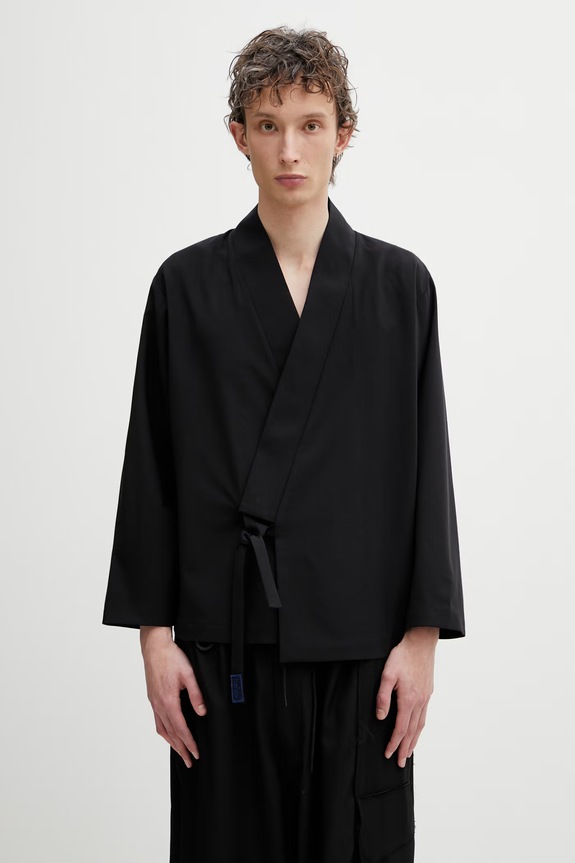 Kenzo Jacket sako s příměsí vlny pánské černá FF55UV1409RU