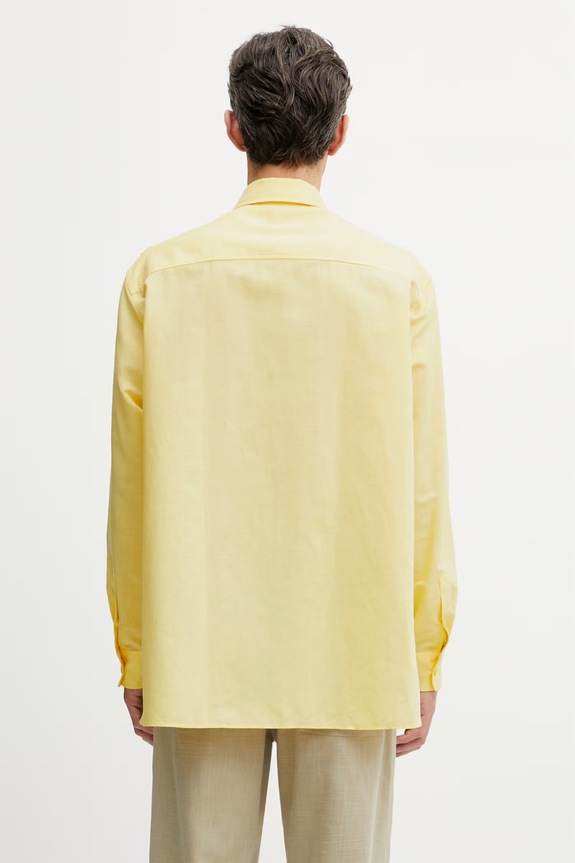Одяг Kenzo Overshirt сорочка з льоном чоловіча FG55CH5429GO жовтий