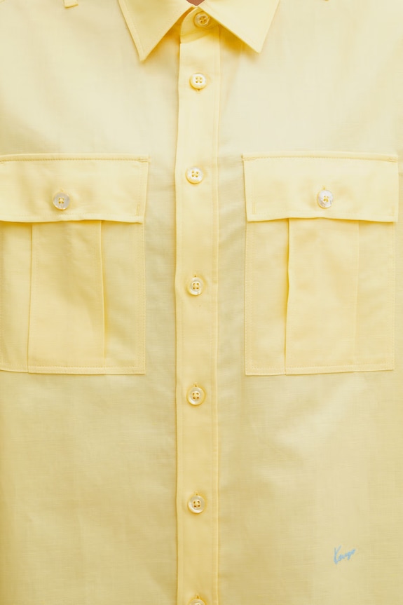 Kenzo Overshirt сорочка з льоном чоловіча жовтий FG55CH5429GO