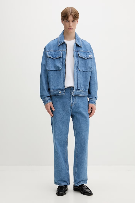 Filling Pieces kurtka jeansowa męska Washed 422560501260.154 niebieski SS26