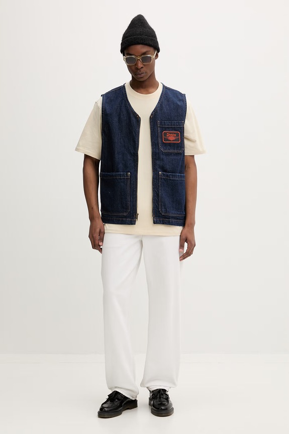 Dickies vestă pentru bărbați, din denim DK0A88P4RNB1 bleumarin SS26