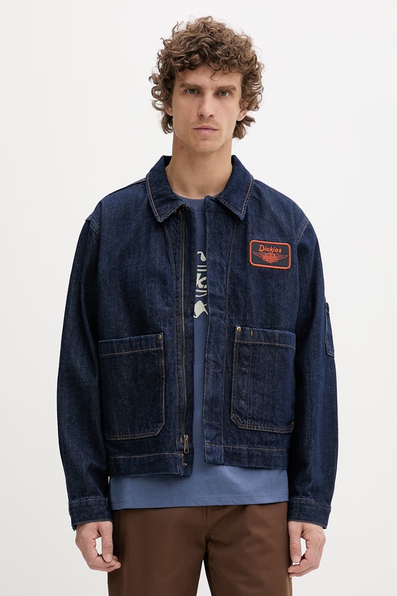 Oblečenie Dickies prechodná bunda pánska rifľová DK0A881RRNB1 tmavomodrá