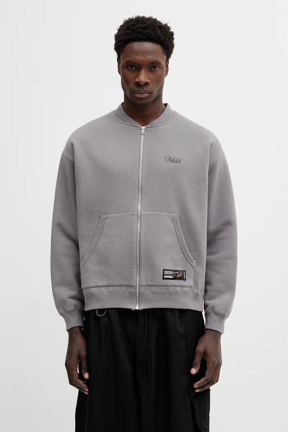 Clothing NEIGHBORHOOD cotton sweatshirt PLAIN SWEAT ZIP JACKET LS 252UWNH.CSM06 gray