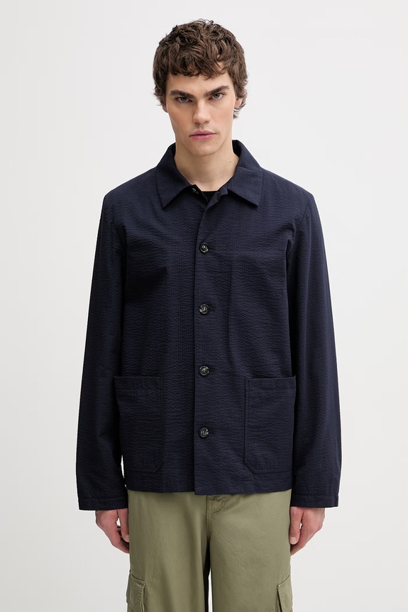 A.P.C. Veste Brest koszula bawełniana męska granatowy COGXU.H03210