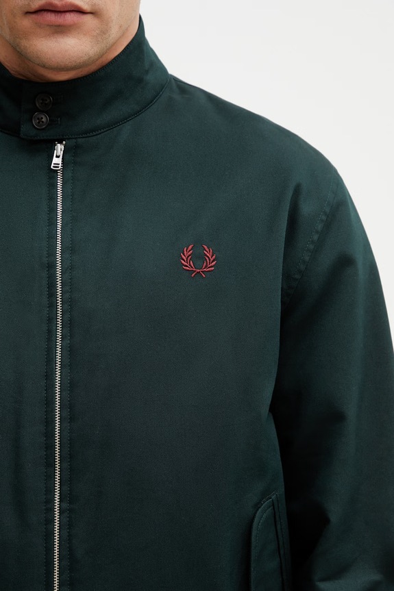 Fred Perry демисезонная куртка с хлопком для мужчин зелёный J2317