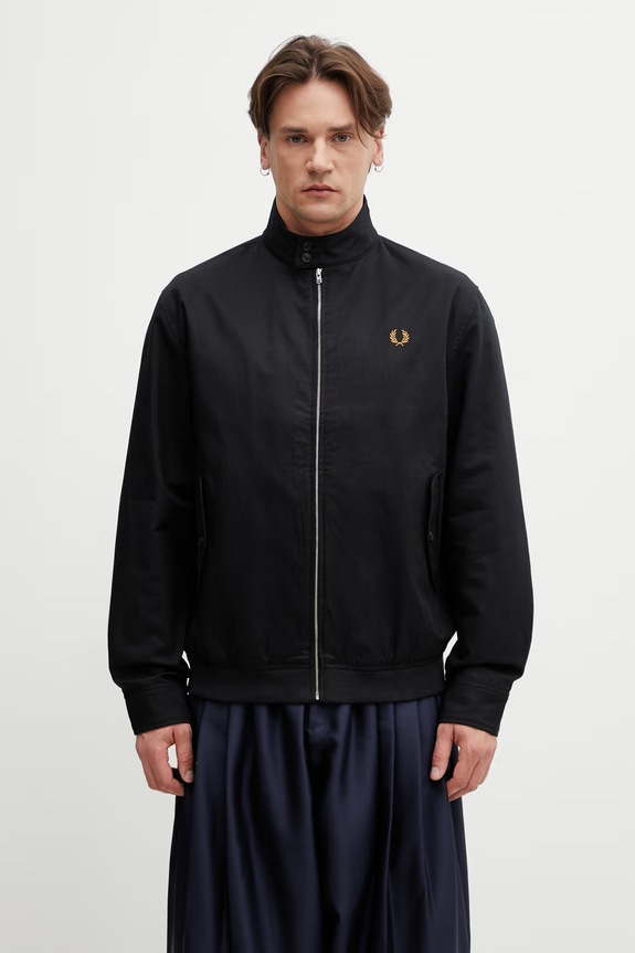 Fred Perry kurtka przejściowa z bawełną męska czarny J2317