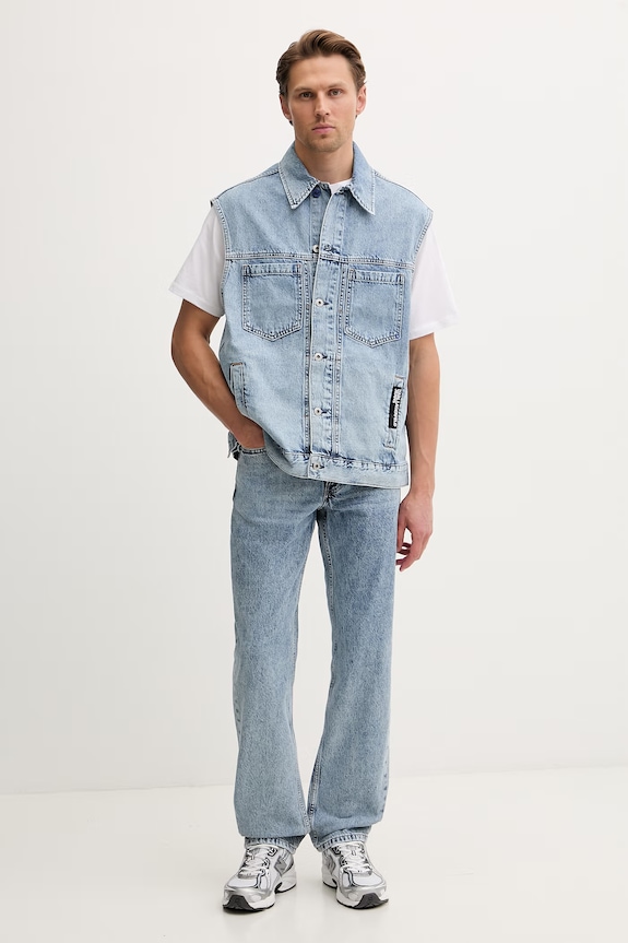 Karl Lagerfeld Jeans vesta pánska rifľová B2M14024 modrá SS26