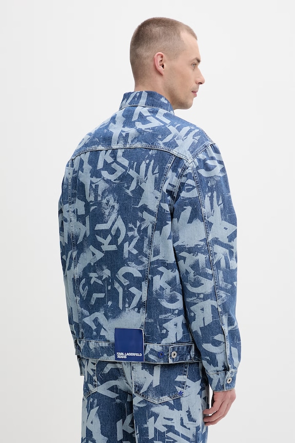 Oblečenie Karl Lagerfeld Jeans bunda pánska rifľová B2M14025 modrá