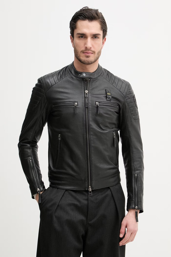 Blauer geacă de piele CROSSLAND cu captuseala negru BLUL02440