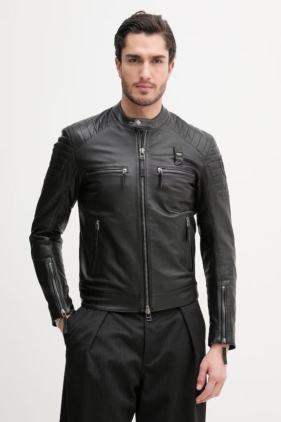Blauer geacă de piele CROSSLAND cu captuseala negru BLUL02440