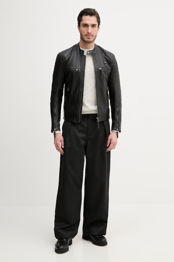 Blauer geacă de piele CROSSLAND BLUL02440 negru SS26