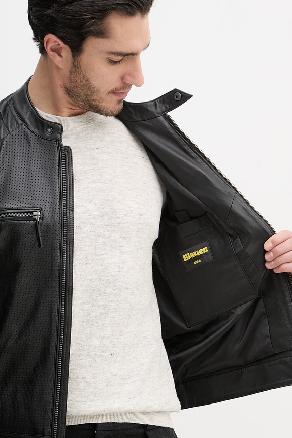Blauer geacă de piele CROSSLAND BLUL02440