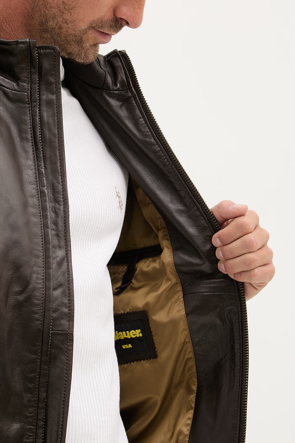 Blauer куртка-пилот для мужчин из кожи CONISTON BLUL02441 коричневый