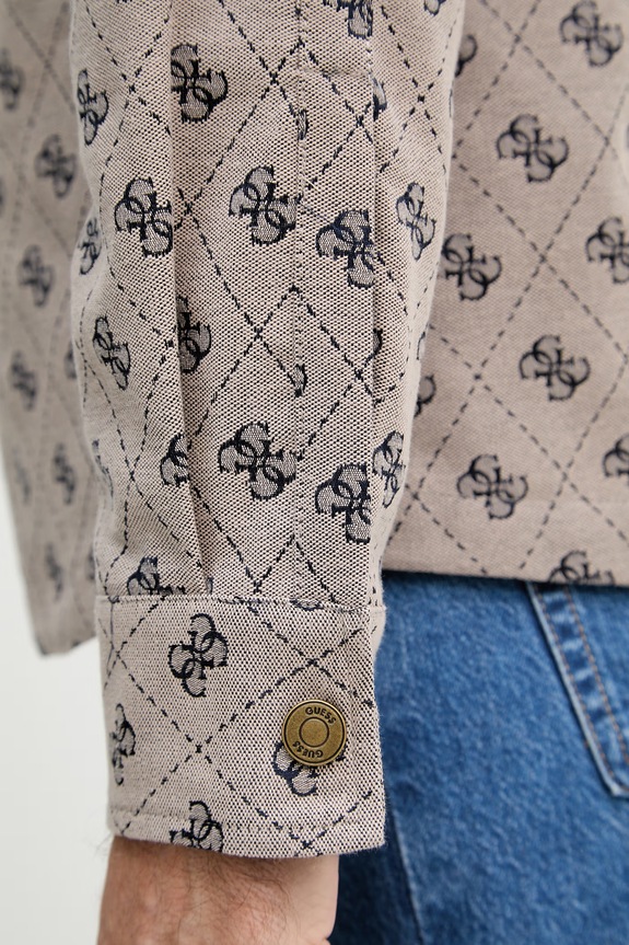 Guess kurtka męska z bawełną M6GL05.W1661 brązowy