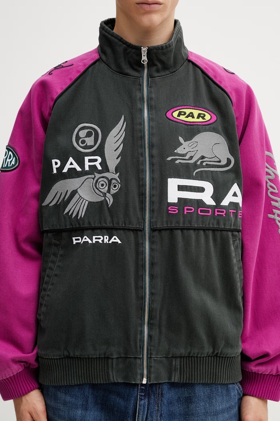 By Parra Owl meets rat демисезонная куртка из хлопка для мужчин 55100 фиолетовой