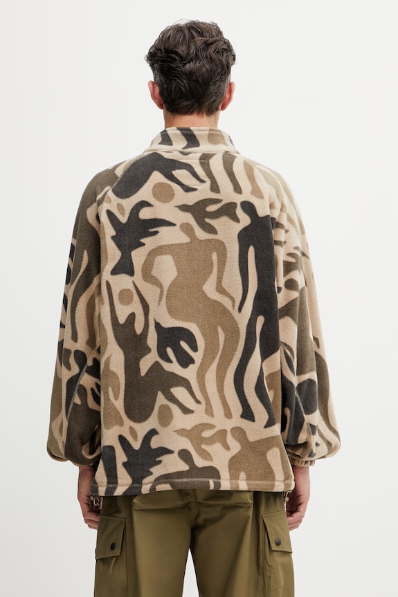 Abbigliamento by Parra Just like heaven Felpa con cerniera in pile da uomo 55205 beige