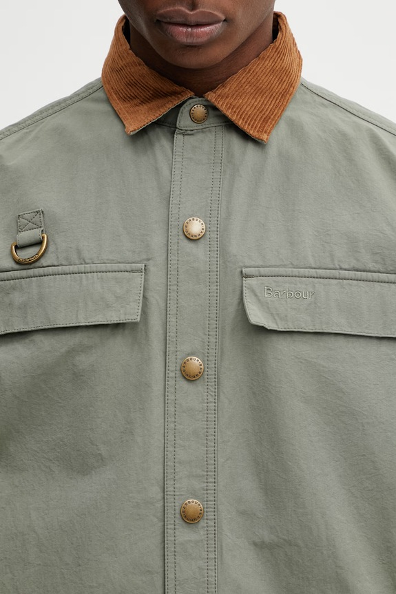 Barbour MOS0460OL52 krótka kurtka bawełniana męska zielony MOS0460OL52