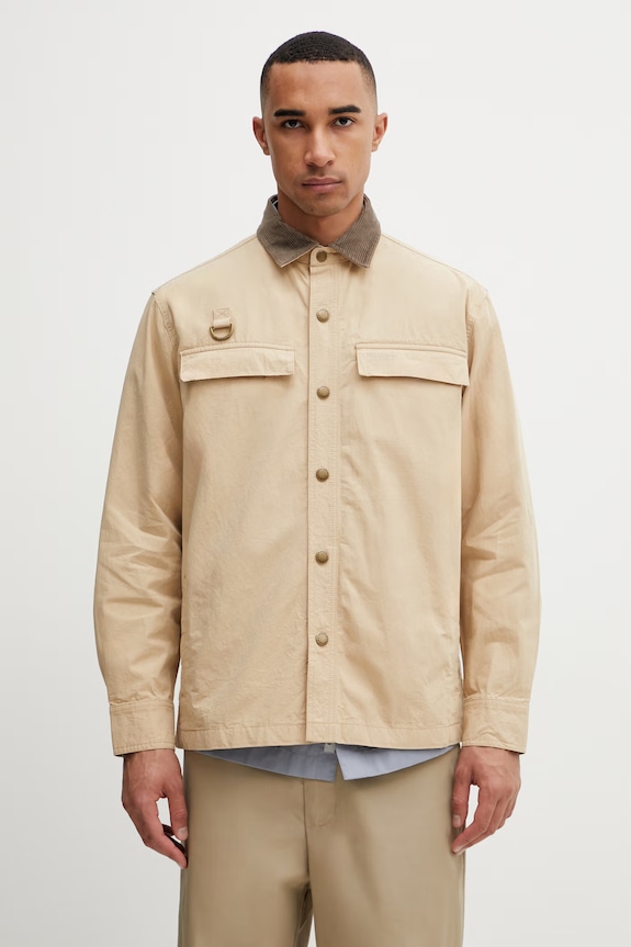 Barbour MOS0460TA71 kurtka koszulowa bawełniana męska beżowy MOS0460TA71