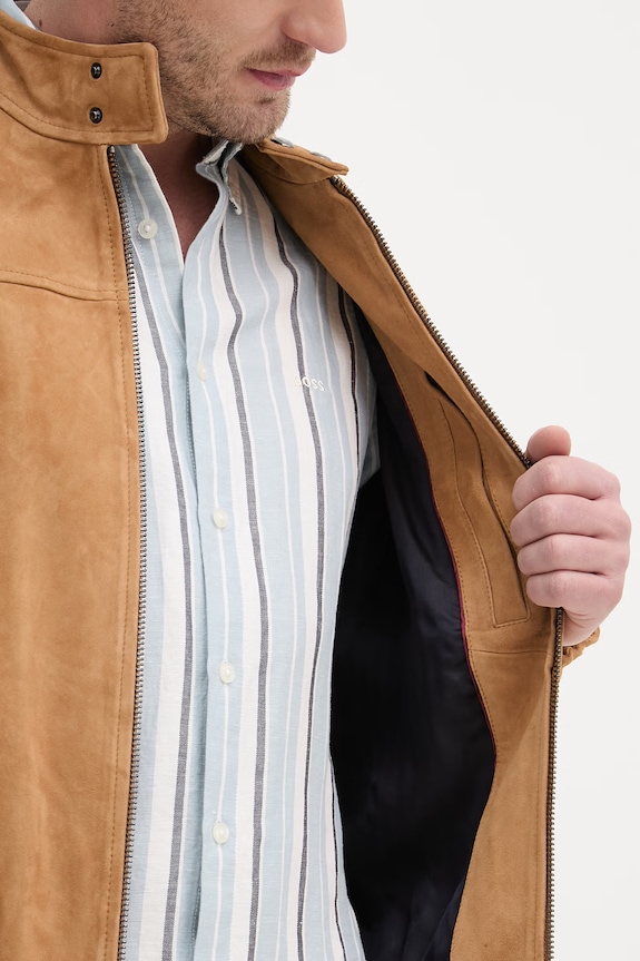 Tommy Hilfiger prechodná bunda pánska semišová MW0MW42691