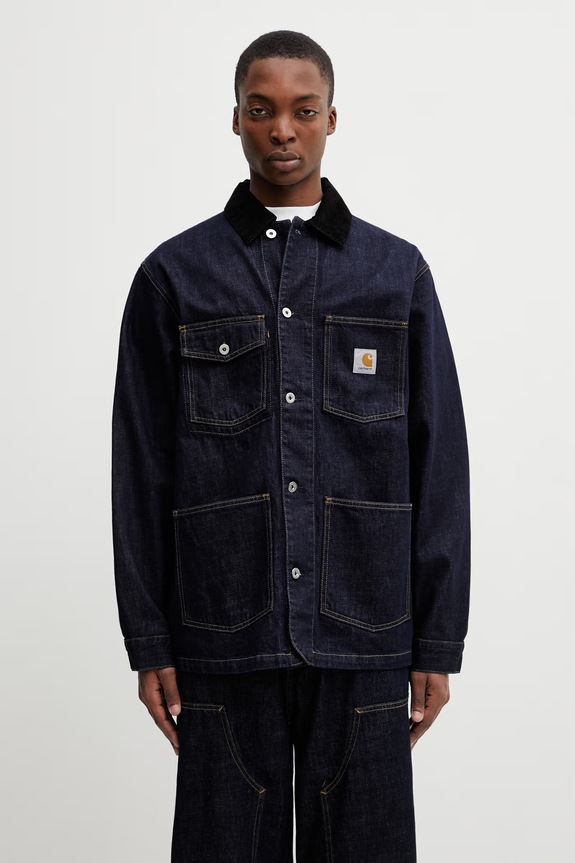 Carhartt WIP Warren Chore Coat kurtka jeansowa męska niebieski I036592.B8902