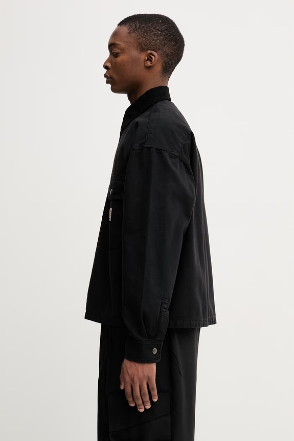Carhartt WIP Prescott Shirt Jac geacă de tranziție din bumbac pentru bărbați I036484.00EGD negru SS26