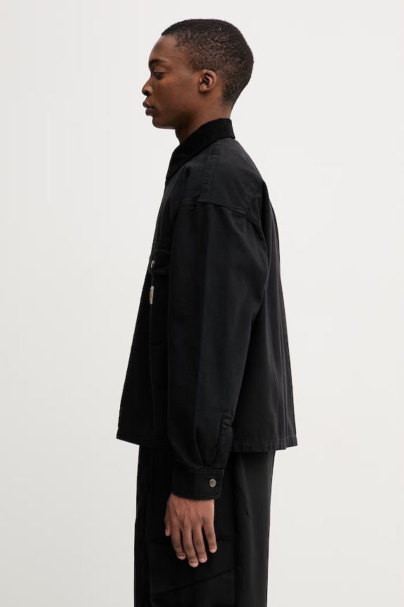 Carhartt WIP Prescott Shirt Jac geacă de tranziție din bumbac pentru bărbați I036484.00EGD negru SS26