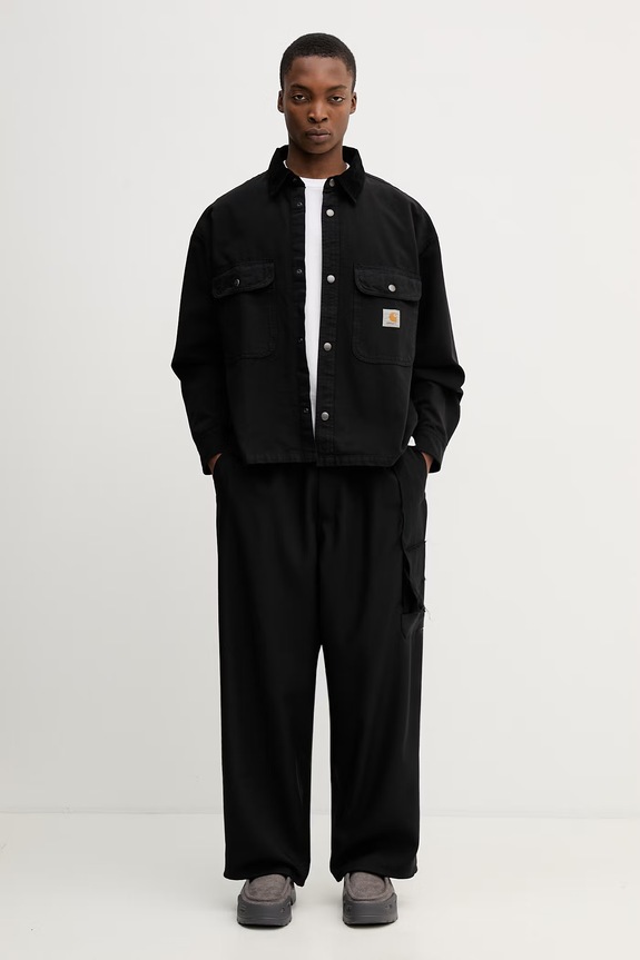 Carhartt WIP Prescott Shirt Jac geacă de tranziție din bumbac pentru bărbați I036484.00EGD negru