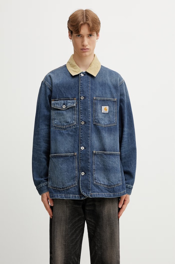 Carhartt WIP Warren Chore Coat kurtka jeansowa męska niebieski I036592.2XN4L