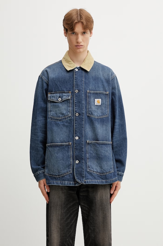 Carhartt WIP Warren Chore Coat kurtka jeansowa męska niebieski I036592.2XN4L