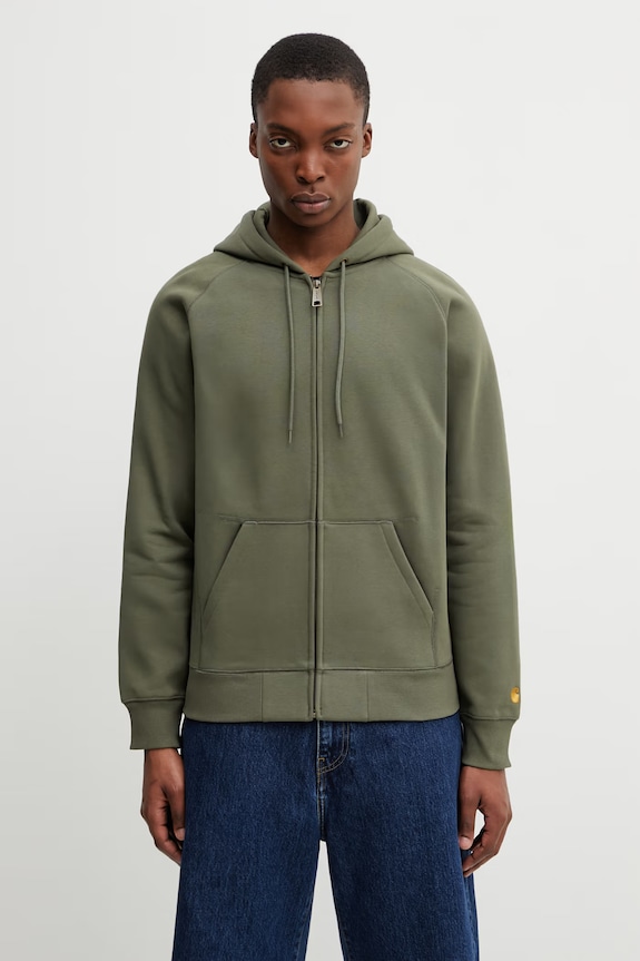 Carhartt WIP Hooded Chase Jacket bluza bawełniana męska zielony I033664.3LRXX